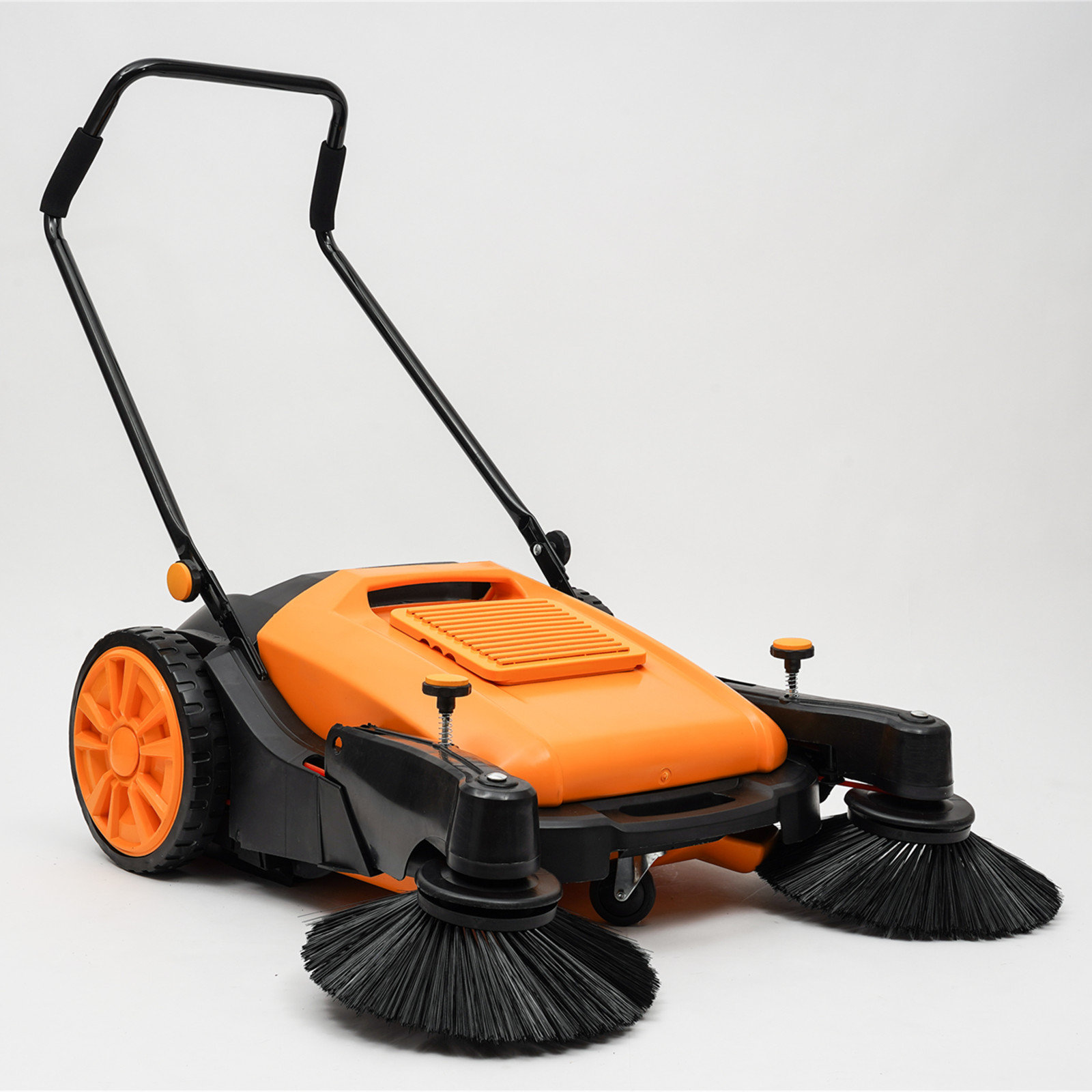 YaoTown 41" Outdoor Hand Push Sweeper, Street Pavement WalkBehind